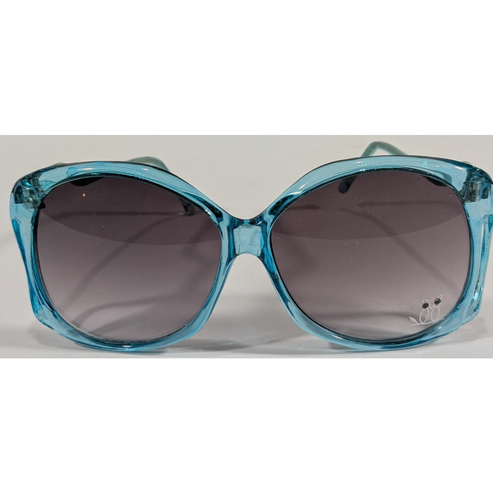 Vintage Owl women sunglasses turquoise rhinestone 1980s new old stock owls